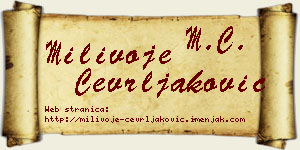 Milivoje Čevrljaković vizit kartica